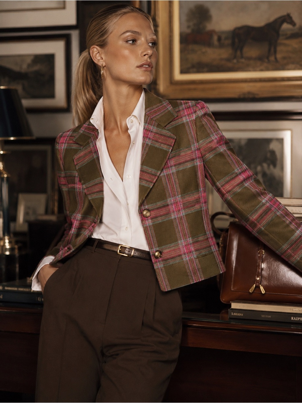 Vintage Gap Worsted Wool Plaid Blazer